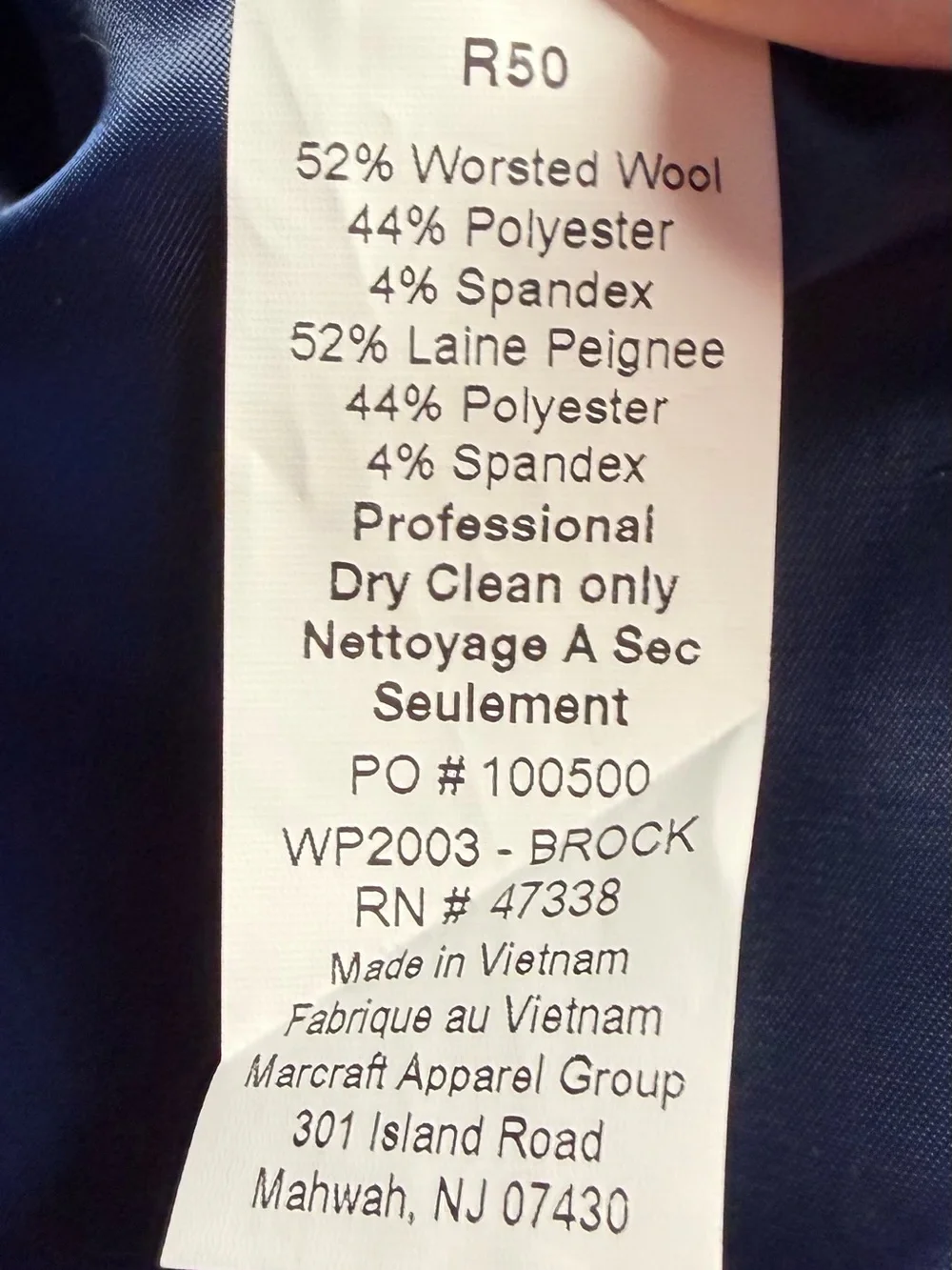 Jones New York Men's Dark Blue Single-Breasted Suit Jacket